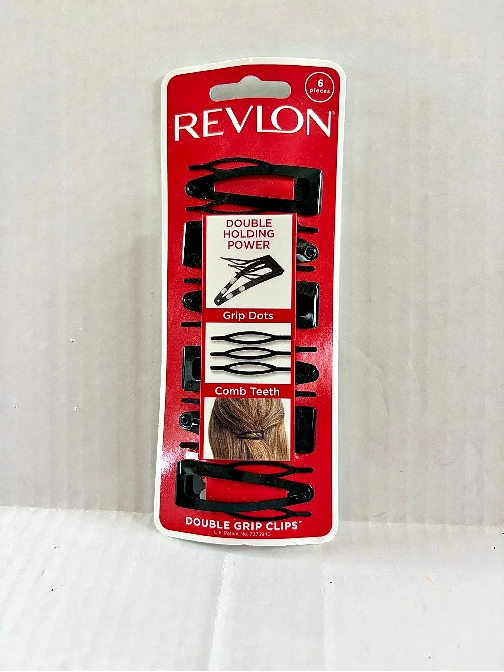 NWT! Revlon Double Grip Clips Black Hair Clips